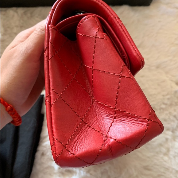 Chanel 2.55 Reissue 224 Small Aged Calfskin Red - Picture 5 of 8
